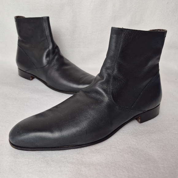 a. testoni Black Leather Men's Boots - Picture 1 of 6